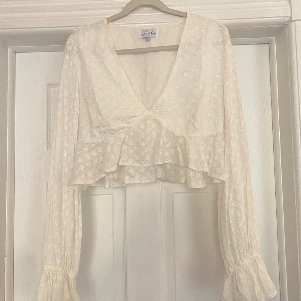SABO SKIRT WHITE EYELET CROP TOP